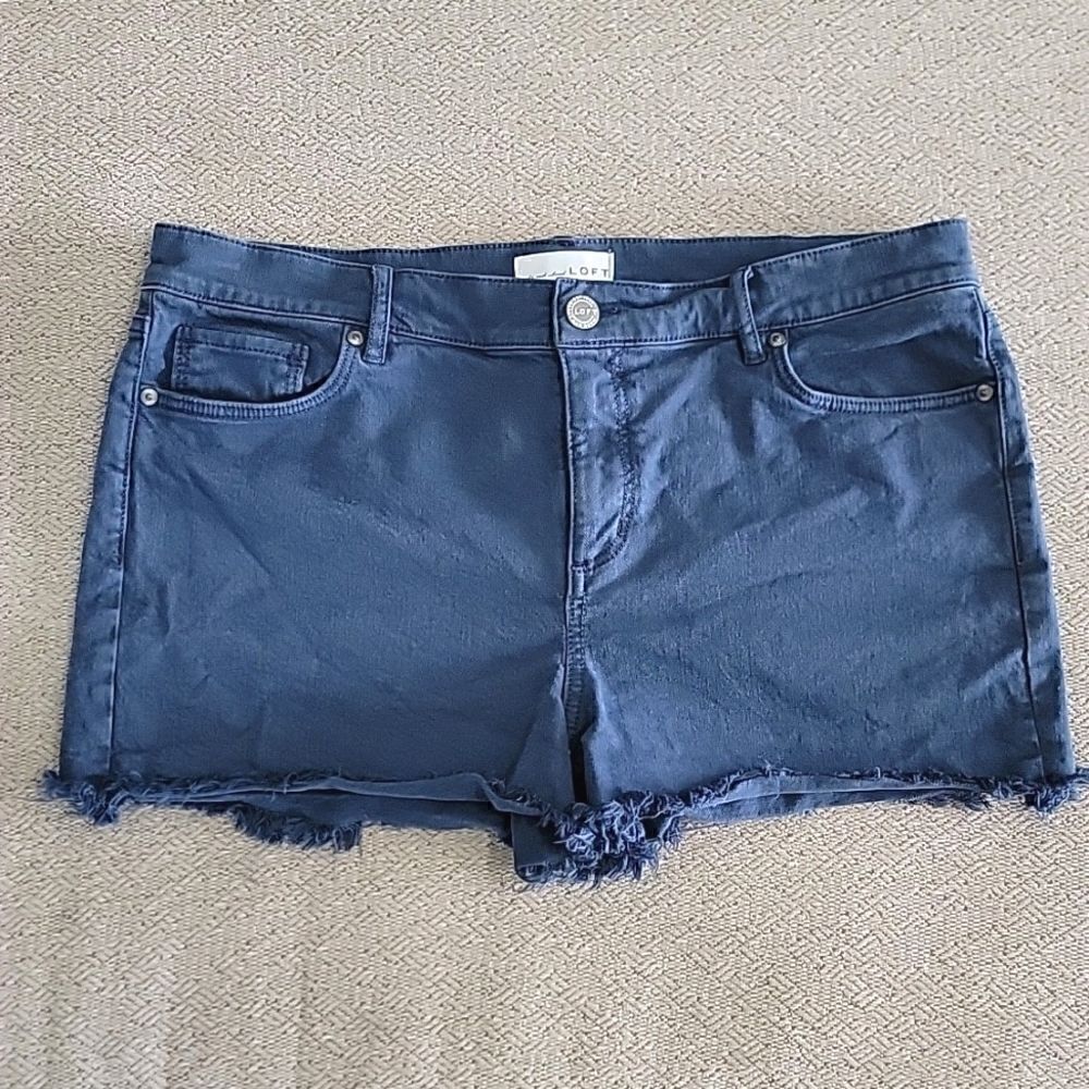 LOFT Ann Taylor Made and Loved Blue Distressed Color Jean Shorts - Size 12/31